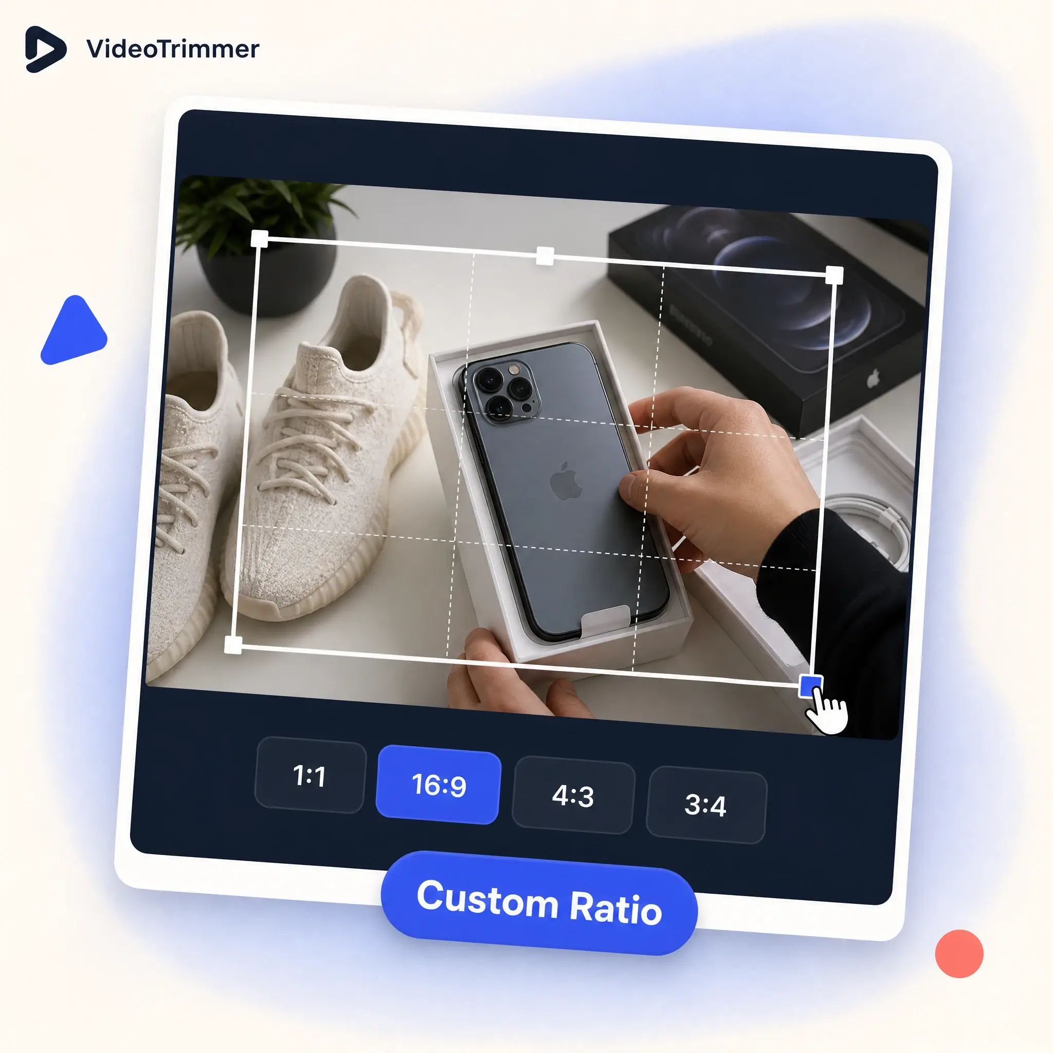 Video cropper set to a custom aspect ratio