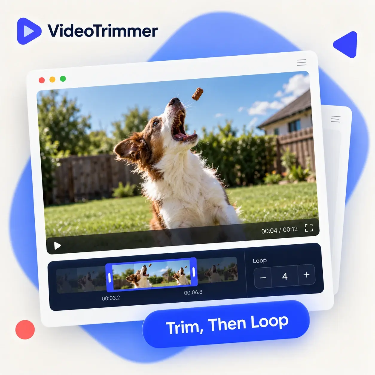 Video looper trimming a clip before setting the repeat count