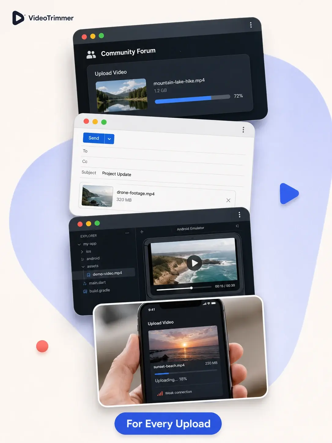 Video resizer used to shrink clips for uploads, email, and slow connections